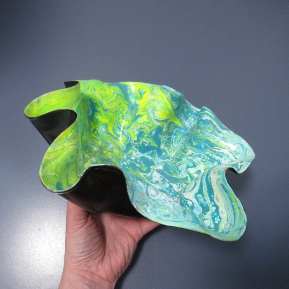Flow Painted Record Bowl